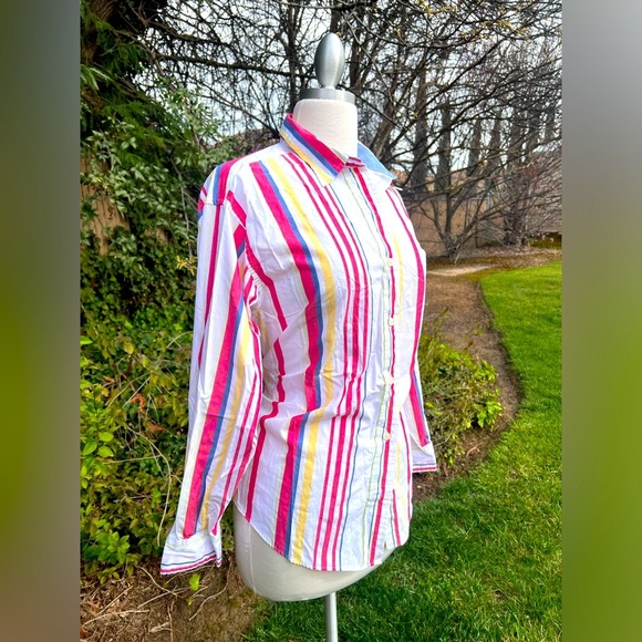 TALBOTS Colorful 😁 Striped Button-Up Shirt - Picture 5 of 7